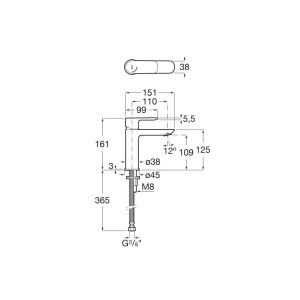Cala Mitigeur Lavabo Corps Lisse Cold Start Noir Mat-Roca A5A326Enb0 