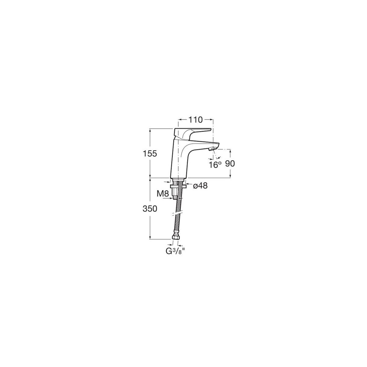 Atlas Mitigeur Lavabo Corps Lisse Avec Cold Start - A5A3290C00 ROCA 