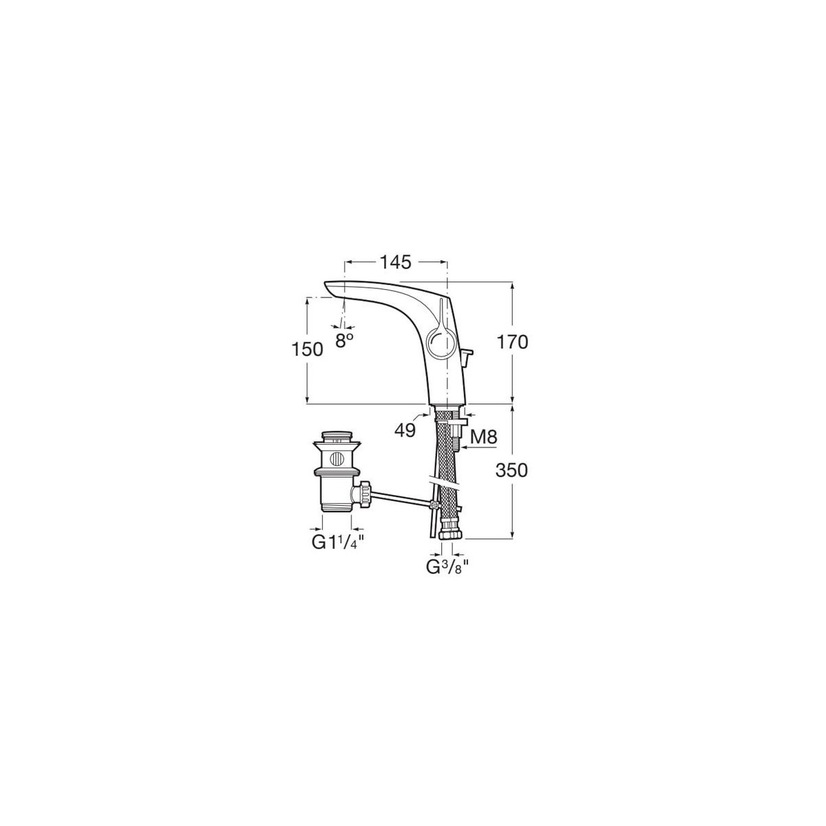 Insignia Mitigeur Lavabo Avec Tirette - A5A333AC00 ROCA 