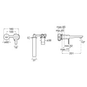 Targa mitigeur pour lavabo à encastrer noir mat - ROCA A5A355FNB0 