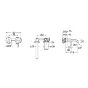 Ona mitigeur de lavabo monotrou à encastrer.graphite brossé - ROCA A5A359EGM0 