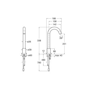 Loft-E Robi Électronique Bec Haut Eau Mitigée Alim Secteur - ROCA A5A3843C00 