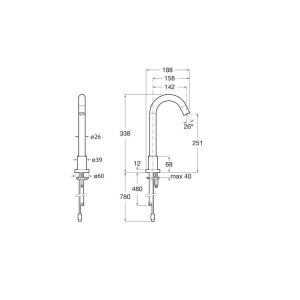 Loft-E Robinetterie Electronique Bec Haut Lavabo (Reseau) - ROCA A5A3943C00 