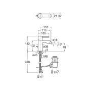 Targa mitigeur pour bidet vidage auto chromé - ROCA A5A605FC00 