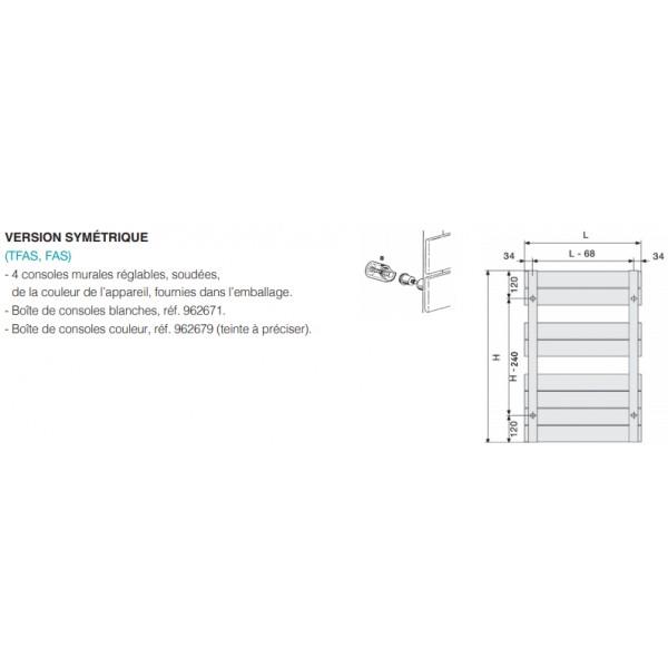 Radiateur sèche-serviettes eau chaude + soufflant - 625W - blanc