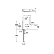 Targa mitigeur pour bidet corps lisse sans vidage pvd acier inoxydable - ROCA A5A625FSM0 