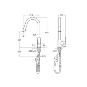 Cala Mit Évier Bec Tube Mobile Incurvé Douchette Extr 2F-Roca A5A816Ec00 