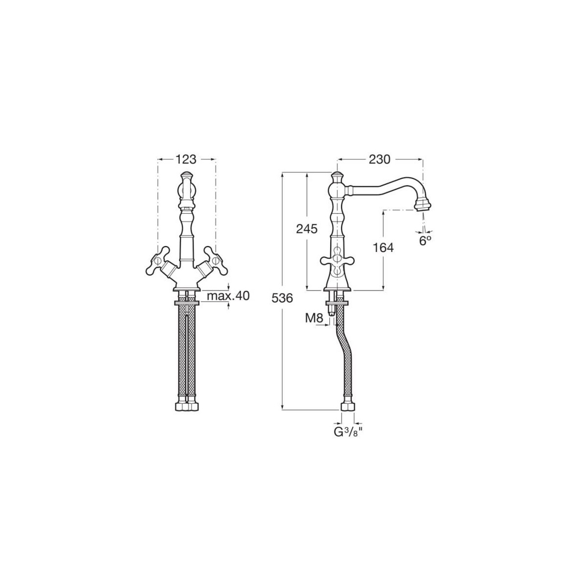 Carmen Mel Evier 1T Clic-Clac - A5A844BC00 ROCA 