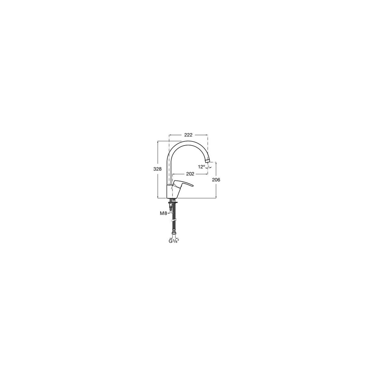 Monodin-N Mit. Evier Bec Tube - A5A8498C00 ROCA 