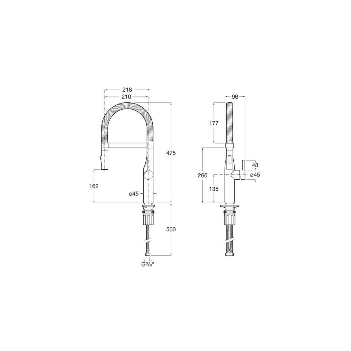 Glera Pro Avec Douchette Extractible (Ressort)-Roca A5A884Dc00 