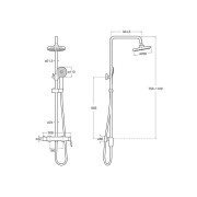 Vega round colonne de douche téléscopique chromé - ROCA A5A976EC00 