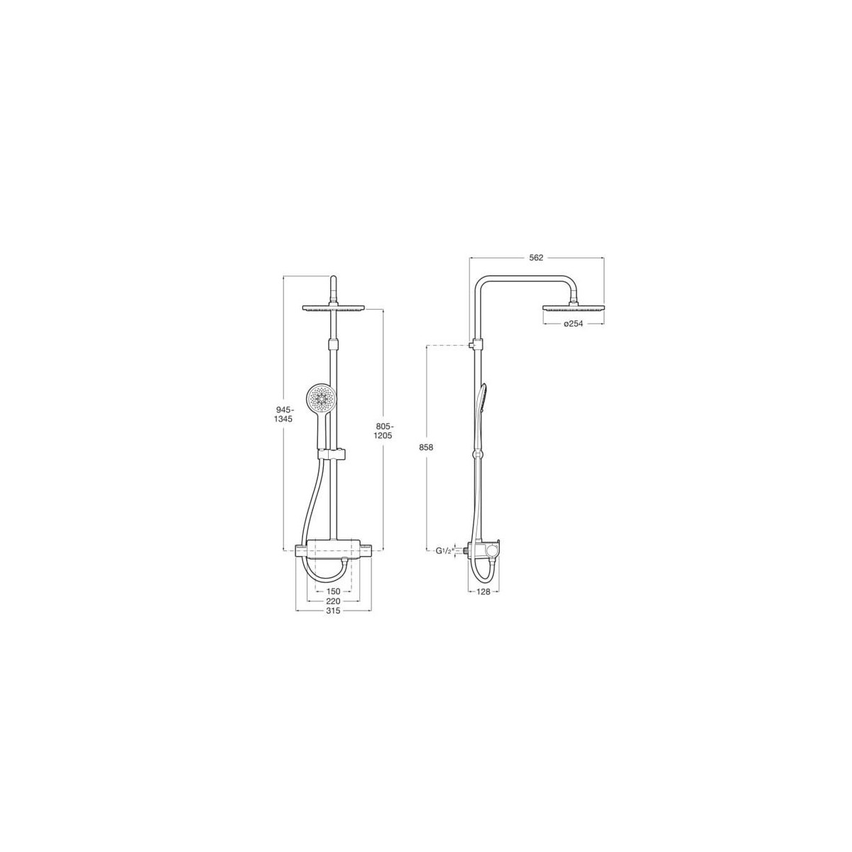 Deck-T Rd Colonne De Douche Thermostatique A/Etagere - A5A9788C00 ROCA 