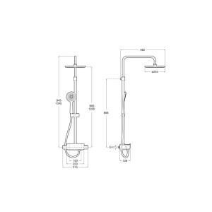 Deck-T Rd Colonne De Douche Thermostatique A/Etagere - A5A9788C00 ROCA 