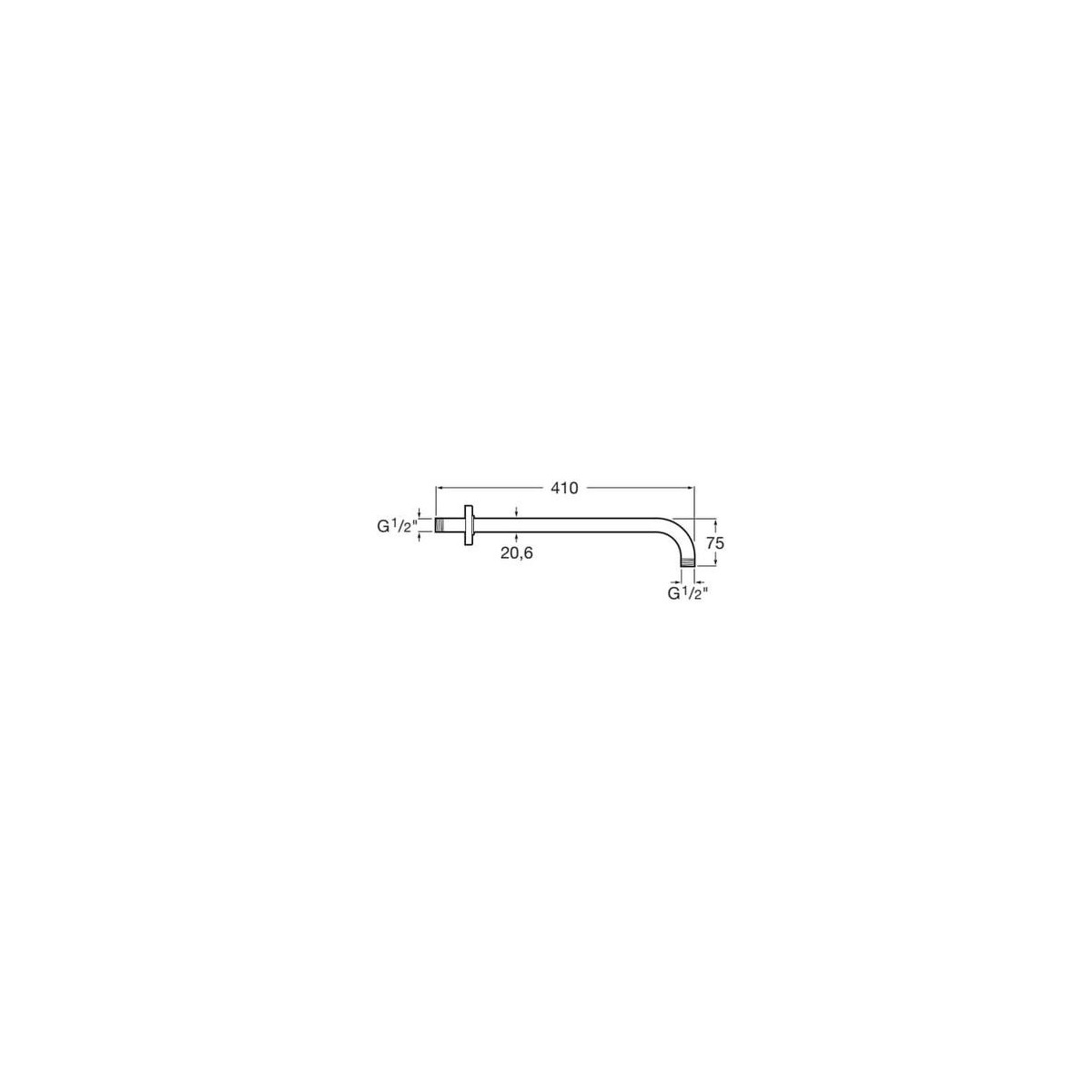 Bras mural 400 mm blanc mat - ROCA A5B0250B00 