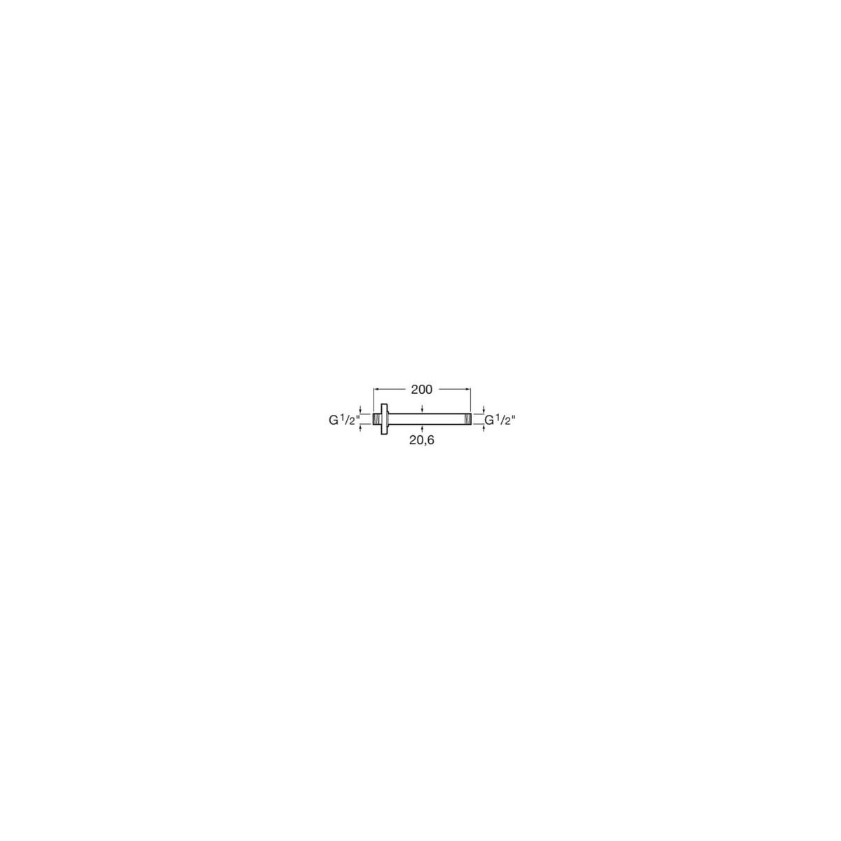 Bras plafond pour pomme de douche 200 mm pvd acier inoxydable - ROCA A5B0550SM0 