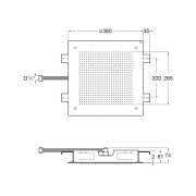 Raindream pomme de dche 380x380 1 fonction pluie pvd acier inoxydable - ROCA A5B104ASM0 