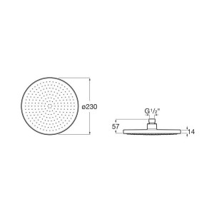 Rainsense pomme de douche ronde avec dessous en silicone blc mat - ROCA A5B1803B00 