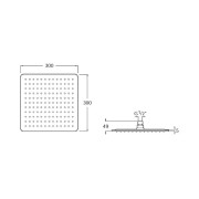 Raindream Pomme Douche Carre 300Mm Metal - ROCA A5B2750C00 