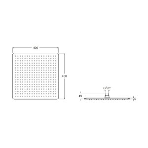 Raindream Pomme Douche Carre 400Mm Metal Chrome - ROCA A5B2850C00 