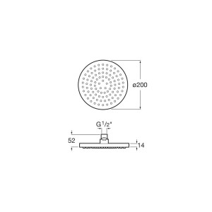 Rainsense Pomme Douche Ronde 200Mm Metal - ROCA A5B2950C00 