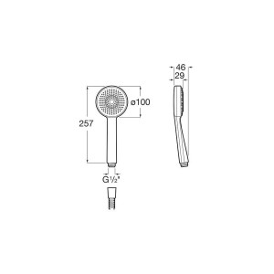 Stella 100/1 douchette ø 100 avec 1 f rain débit 8 l/min chromé - ROCA A5B3113C00 