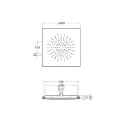 Raindream pomme de douche encastrée en acier inoxydable 350x350 mm - ROCA A5B3250C00 