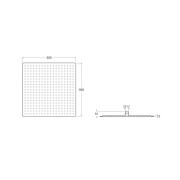 Raindream Pomme Douche Carre 500Mm Metal - A5B3550C00 ROCA 