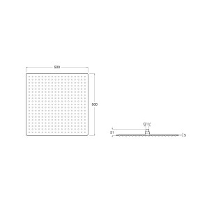 Raindream Pomme Douche Carre 500Mm Metal - A5B3550C00 ROCA 