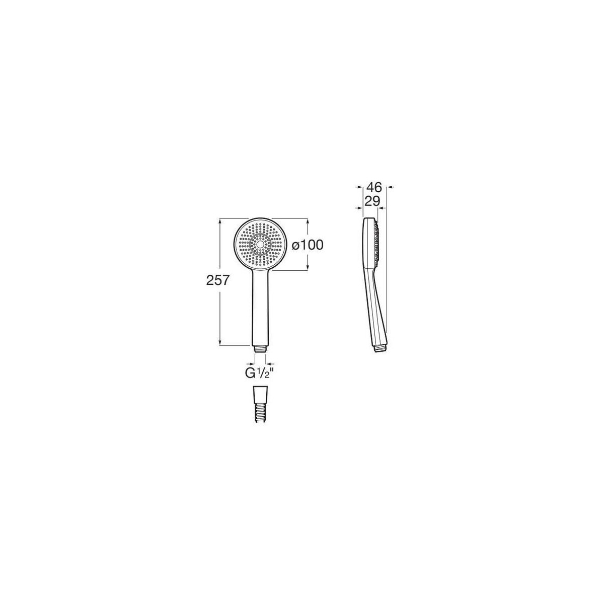 Stella 100/3 douchette ø 100 3f débit 8 l/min noir mat - ROCA A5B8113NB0 
