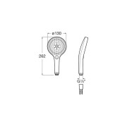 Plenum round 130/3 douchette ø 130 mm avec 3 fonctions 8 l/min blan mat - ROCA A5B8114B00 