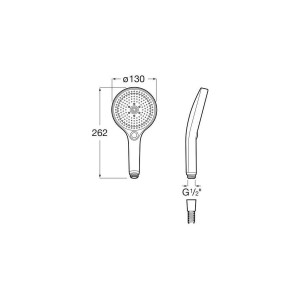 Plenum round 130/3 douchette ø 130 mm avec 3 fonctions 8 l/min blan mat - ROCA A5B8114B00 