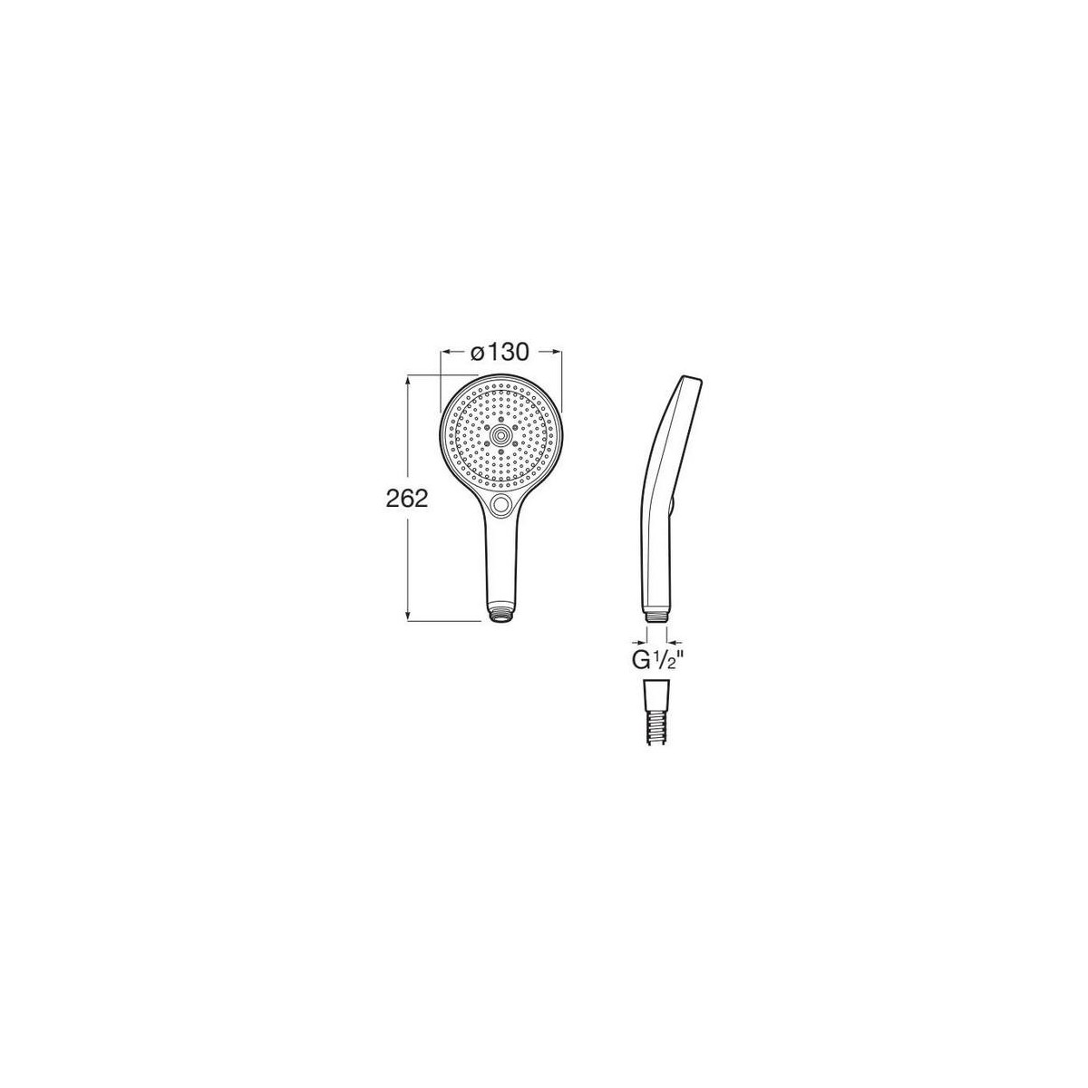 Plenum round 130/3 douchette ø 130 mm avec 3 fonctions 8 l/min. tit black brossé - ROCA A5B8114NM0 