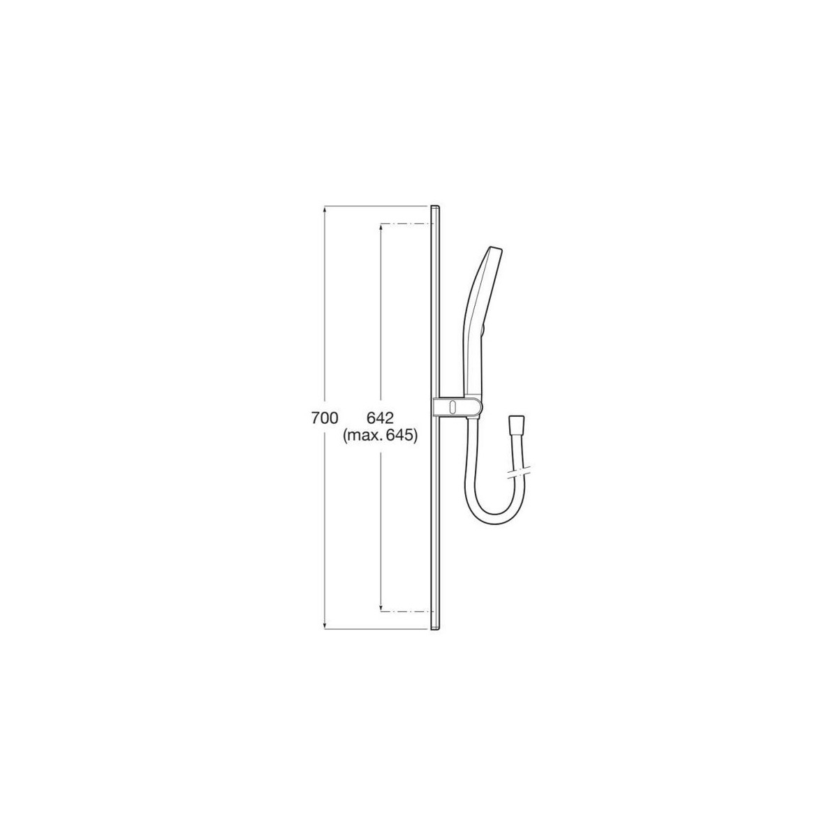 Plenum round 130/3 kit avec barre coulissante, douchette ø130, flexible blc mat - ROCA A5B8E14B00 