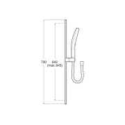 Plenum round 130/3 kit avec barre coulissante, douchette ø130, flexible blc mat - ROCA A5B8E14B00 