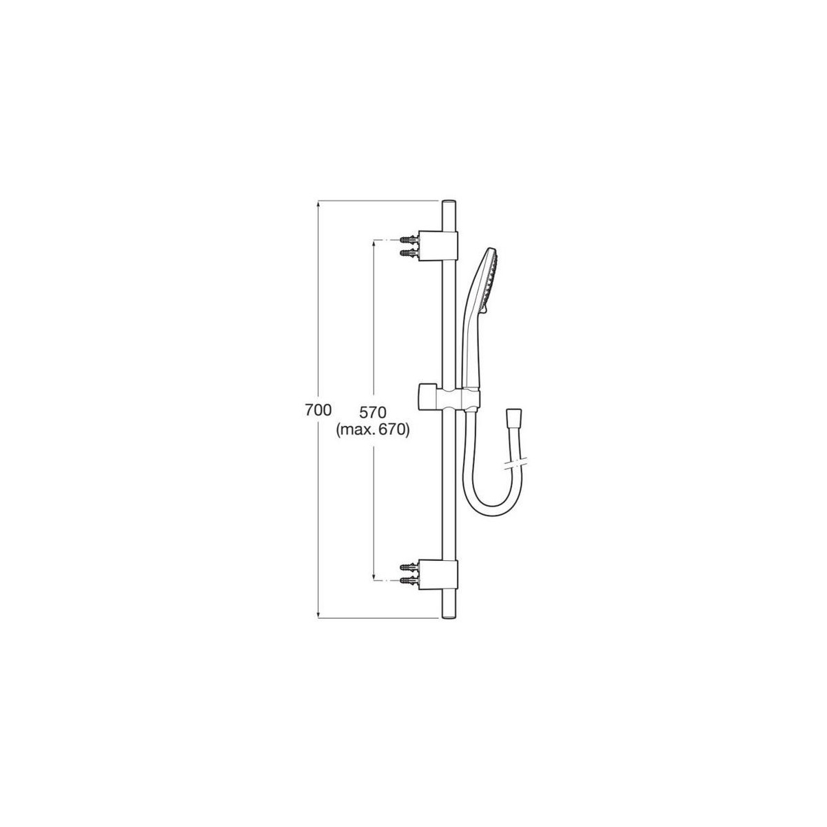 Sensum round 130/3 kit avec barre coulissante, douchette ø130, flexible chromé - ROCA A5BG409C00 