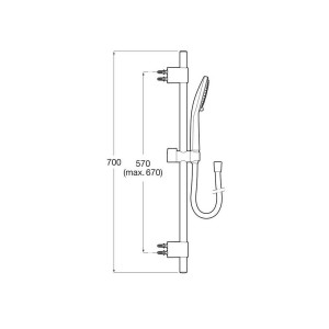 Sensum round 130/3 kit avec barre coulissante, douchette ø130, flexible chromé - ROCA A5BG409C00 