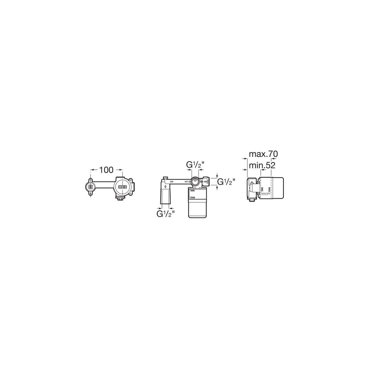 Nu corps d'encastrement vert menthe - ROCA A5E3502P20 