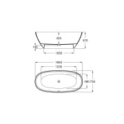 Ariane baignoire îlot stonex 165x75 perle - ROCA A2484700P0 