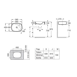 Beyond Vasque A Poser 585X455 Percee 1 Trou - ROCA A3270B8000 