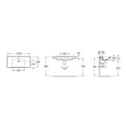 The gap (ex alter) lavabo mural 1000x460 perce 1 tr - ROCA A3270MA000 
