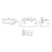 The gap lavabo mural double avec jeu de fixations 1400x460x60 - ROCA A3270MU000 