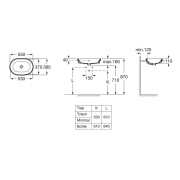 The gap round vasque à encastrer non percée avec trop plein 55x39x4 cm - ROCA A3270Y5000 