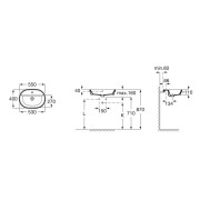 The gap round vasque à encastrer percée 1 trou avec trop plein 55x40x4 cm - ROCA A3270Y6000 
