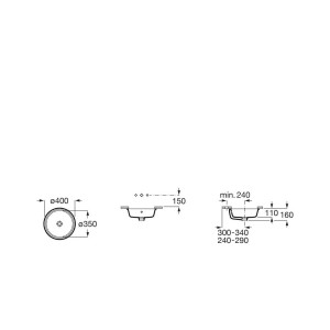 The gap vasque à encastrer par dessous round ø350 - ROCA A3270YB000 