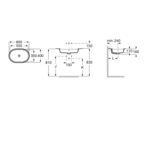 The gap vasque à encastrer par-dessous 55x35 blc - ROCA A3270YC000 
