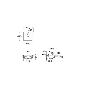 The gap lavabo mural 450 x 420 mm - ROCA A3270YW000 