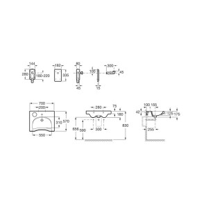 Lavabo mural en porcelaine Méridian 570x700 - ROCA A32724H000 