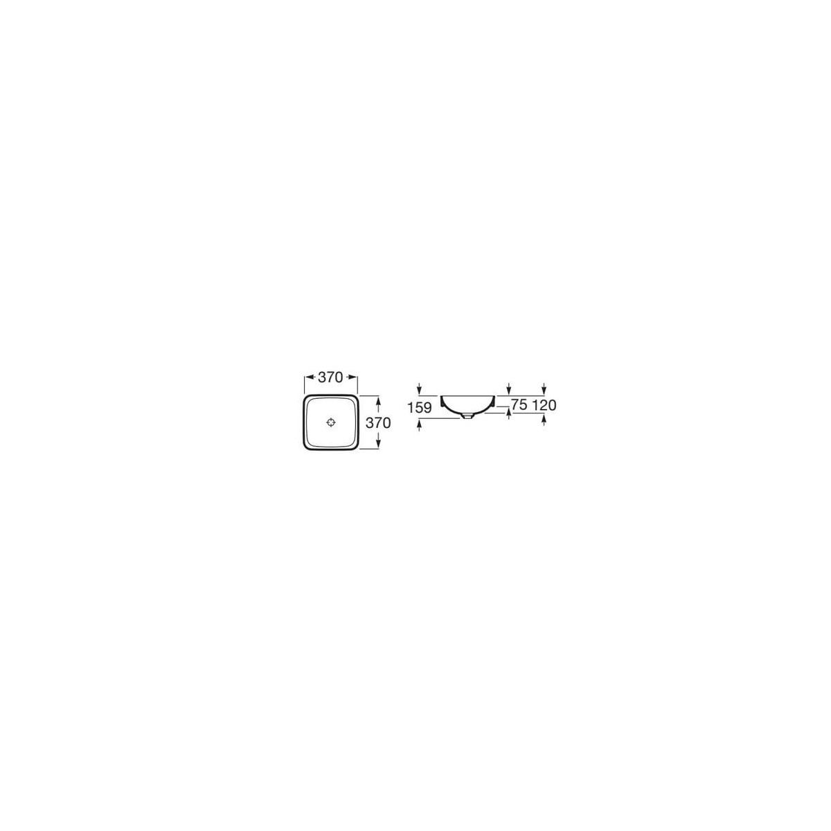 Inspira Square Lavabo 37 Blanc Mat - ROCA A32753R620 