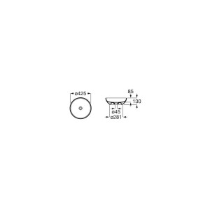 Bol vasque à poser 425x425 mm blanc mat - ROCA A32787M620 