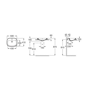 Debba Vasque Semi-Encastree 500X410 Blanc - ROCA A32799M000 